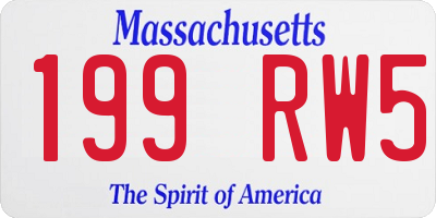 MA license plate 199RW5