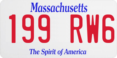 MA license plate 199RW6