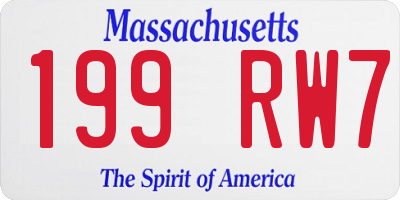 MA license plate 199RW7