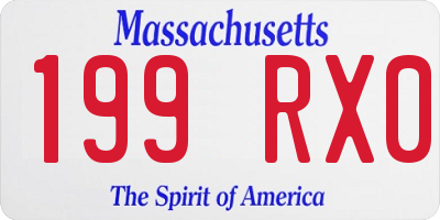 MA license plate 199RX0