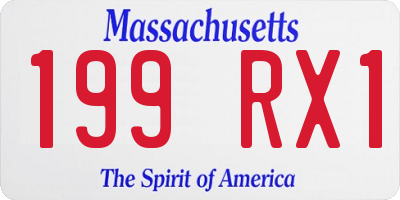 MA license plate 199RX1