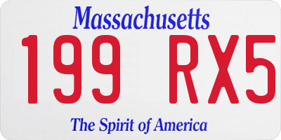 MA license plate 199RX5