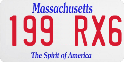 MA license plate 199RX6