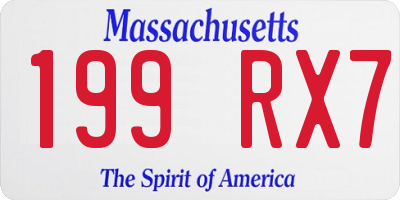 MA license plate 199RX7