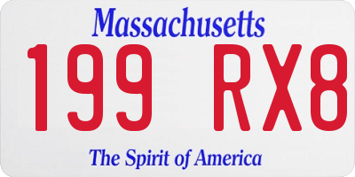 MA license plate 199RX8