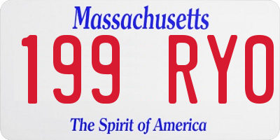 MA license plate 199RY0