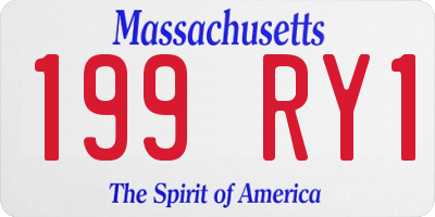MA license plate 199RY1