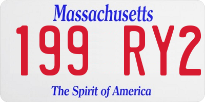 MA license plate 199RY2
