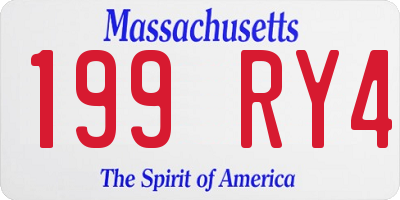 MA license plate 199RY4