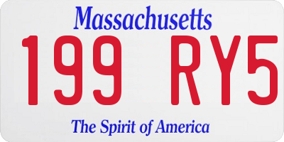 MA license plate 199RY5