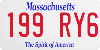 MA license plate 199RY6
