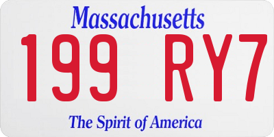 MA license plate 199RY7