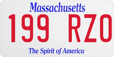 MA license plate 199RZ0