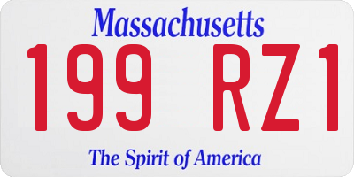 MA license plate 199RZ1