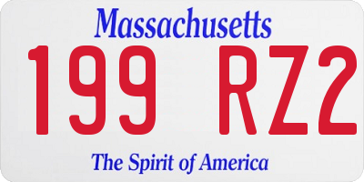MA license plate 199RZ2