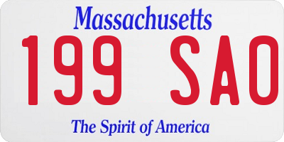 MA license plate 199SA0