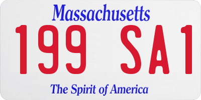MA license plate 199SA1