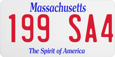 MA license plate 199SA4