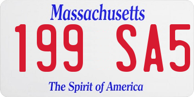 MA license plate 199SA5