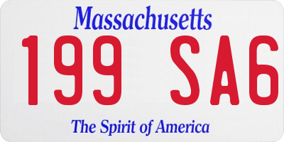 MA license plate 199SA6