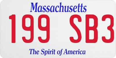 MA license plate 199SB3