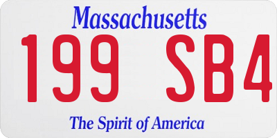 MA license plate 199SB4