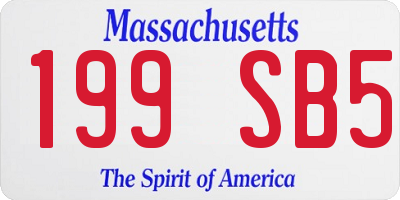 MA license plate 199SB5