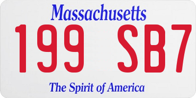 MA license plate 199SB7