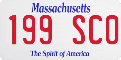 MA license plate 199SC0