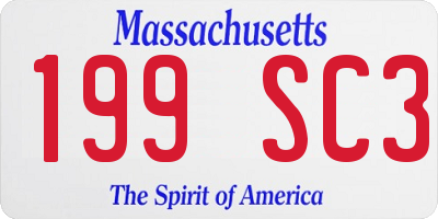 MA license plate 199SC3
