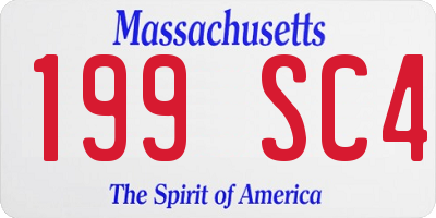 MA license plate 199SC4