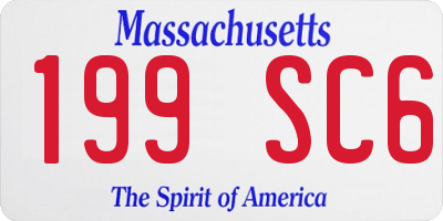 MA license plate 199SC6