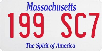 MA license plate 199SC7