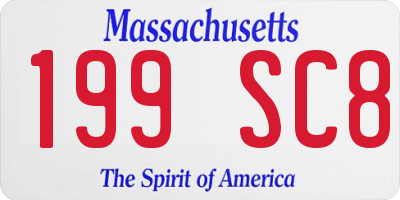 MA license plate 199SC8