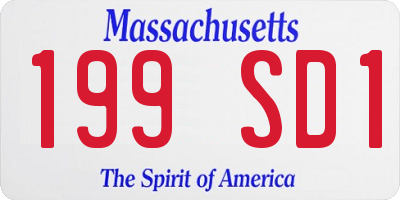 MA license plate 199SD1