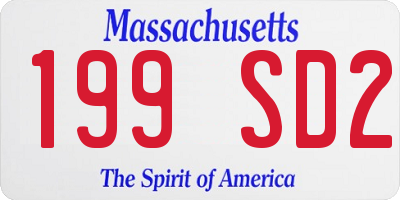 MA license plate 199SD2