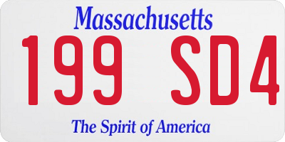 MA license plate 199SD4