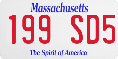 MA license plate 199SD5