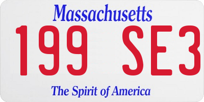 MA license plate 199SE3
