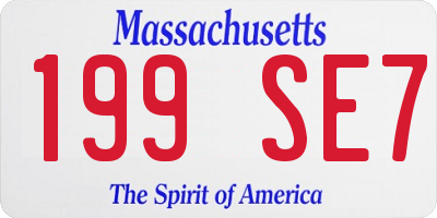 MA license plate 199SE7