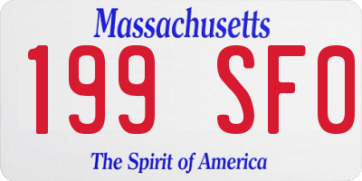MA license plate 199SF0