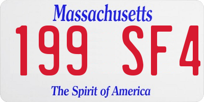MA license plate 199SF4