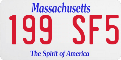 MA license plate 199SF5