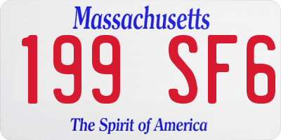 MA license plate 199SF6