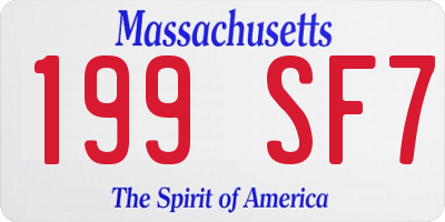 MA license plate 199SF7