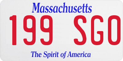 MA license plate 199SG0