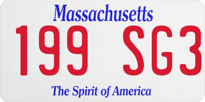 MA license plate 199SG3
