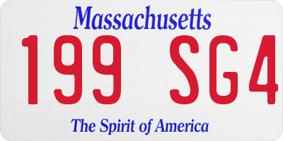 MA license plate 199SG4