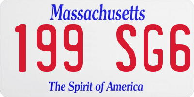 MA license plate 199SG6