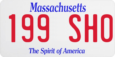 MA license plate 199SH0